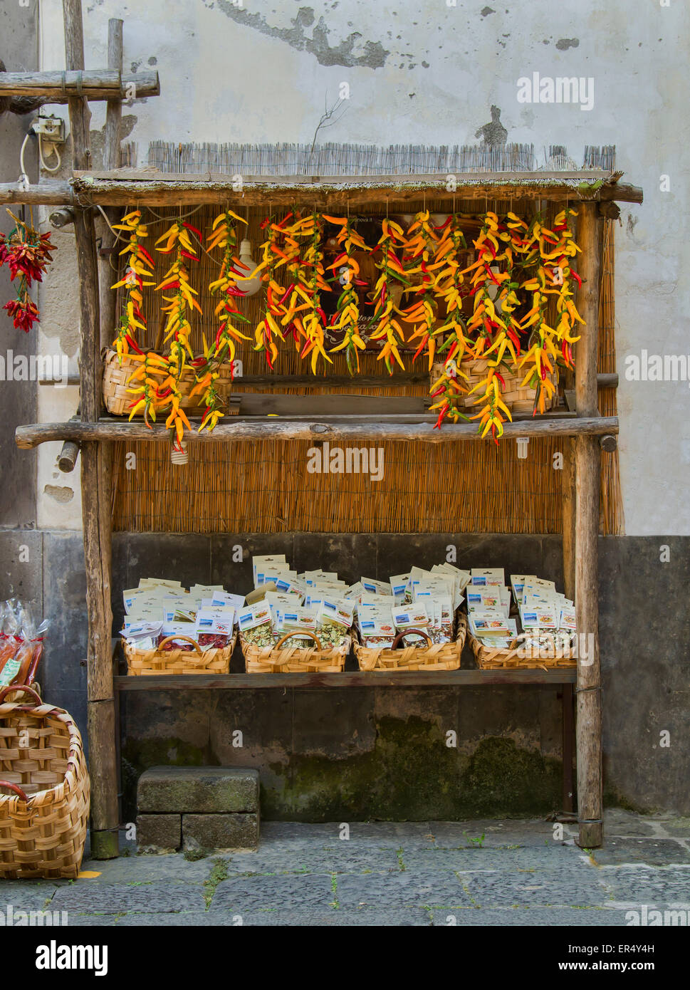 Chili Peppers Market Stall shop Sorrento Italy Stock Photo Alamy