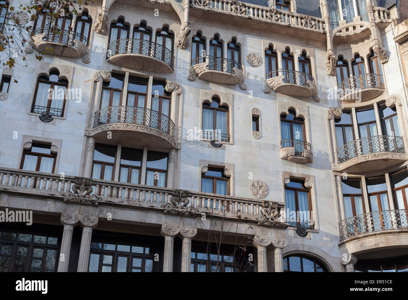 Barcelona. Casa Fuster, modernist building,by Lluis Domenech i Montaner. Stock Photo