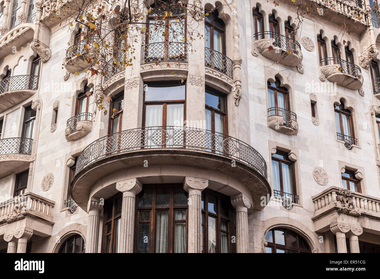 Barcelona. Casa Fuster, modernist building,by Lluis Domenech i Montaner. Stock Photo