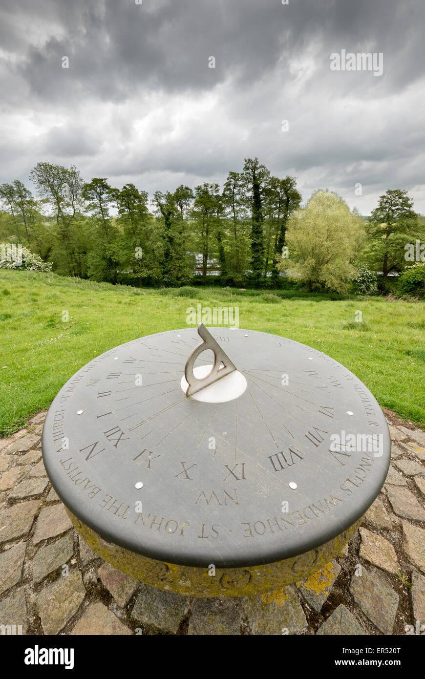 Millennium sundial (year 2000) outside the church of St Michael and All