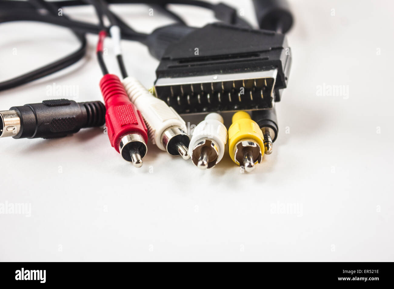 RGB Cables and connections details. Poster background. Stock Photo