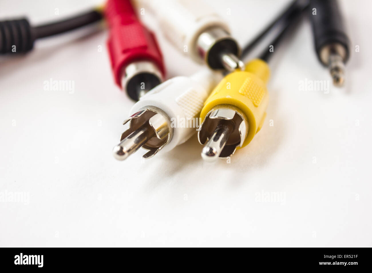 RGB Cables and connections details. Poster background. Stock Photo