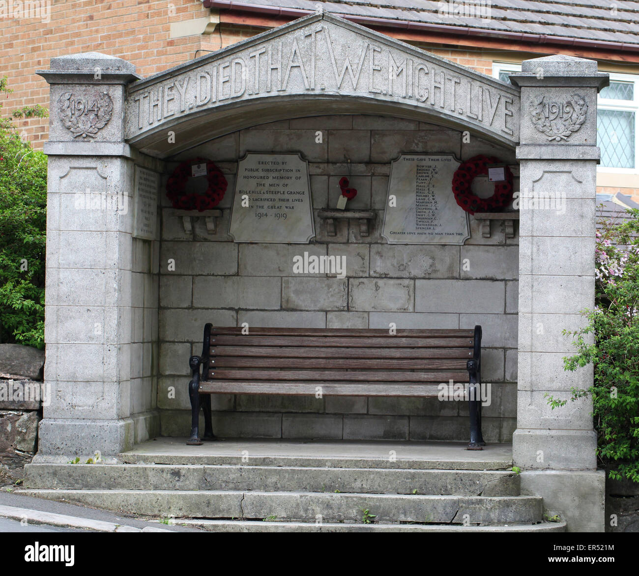 Bolehill and Steeple Grange War Memorial near Wirksworth in Derbyshire Stock Photo