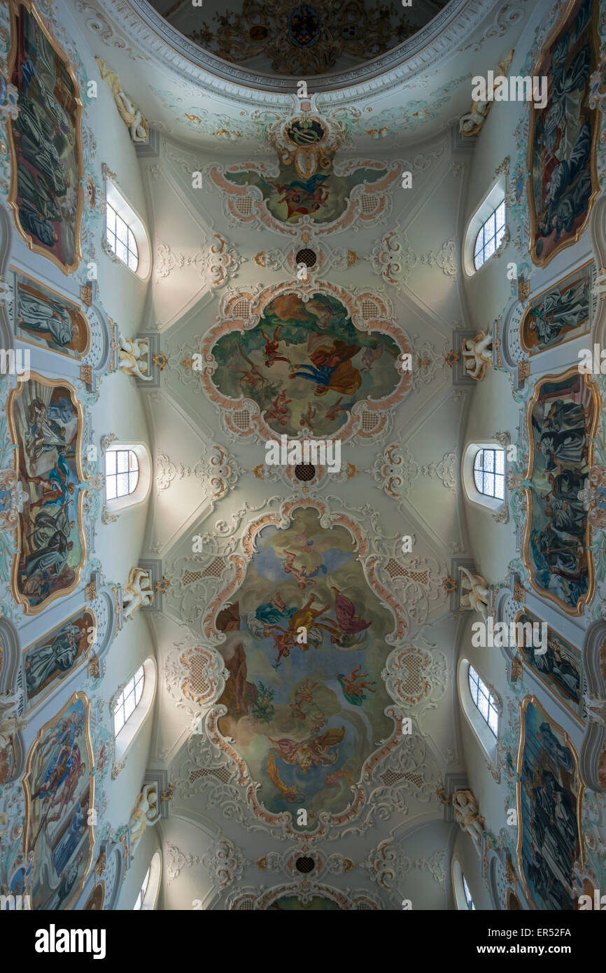 Interior of monastery in Mariastein, canton Solothurn, Switzerland. Stock Photo