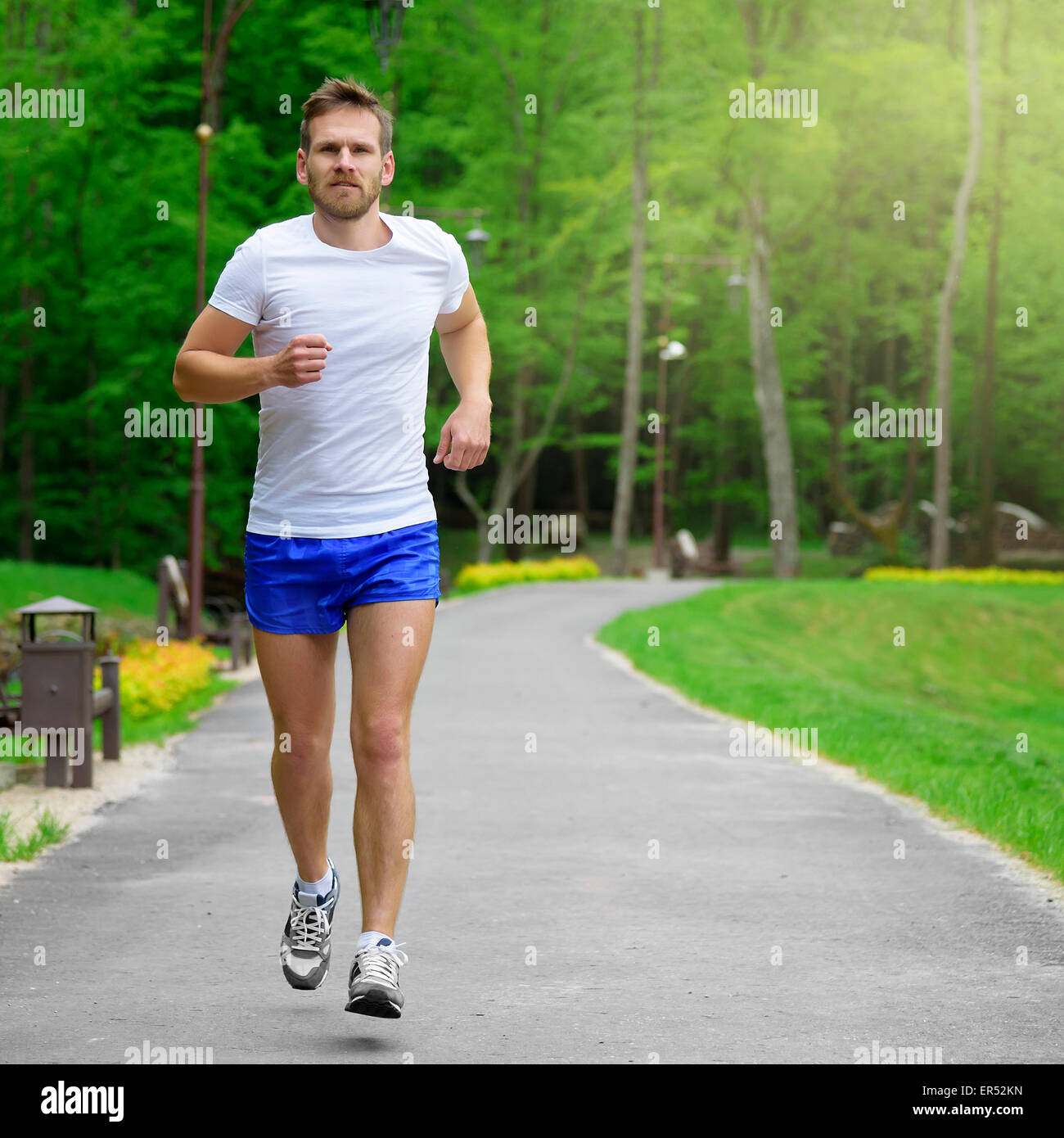 Running fitness man Stock Photo Alamy