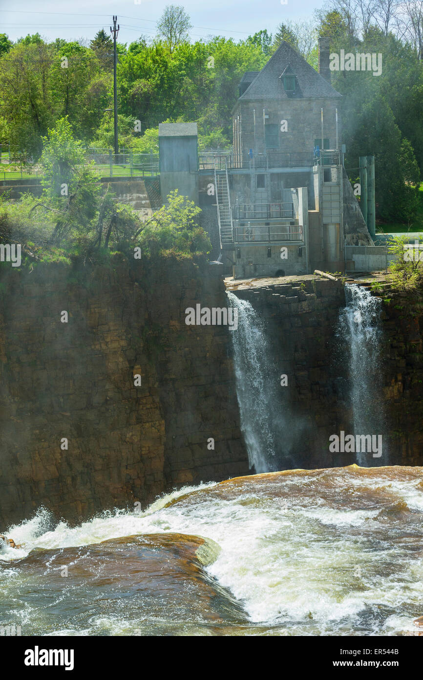 A view of the Rainbow hydro-electric plant in Keeseville, Upstate New York Stock Photo