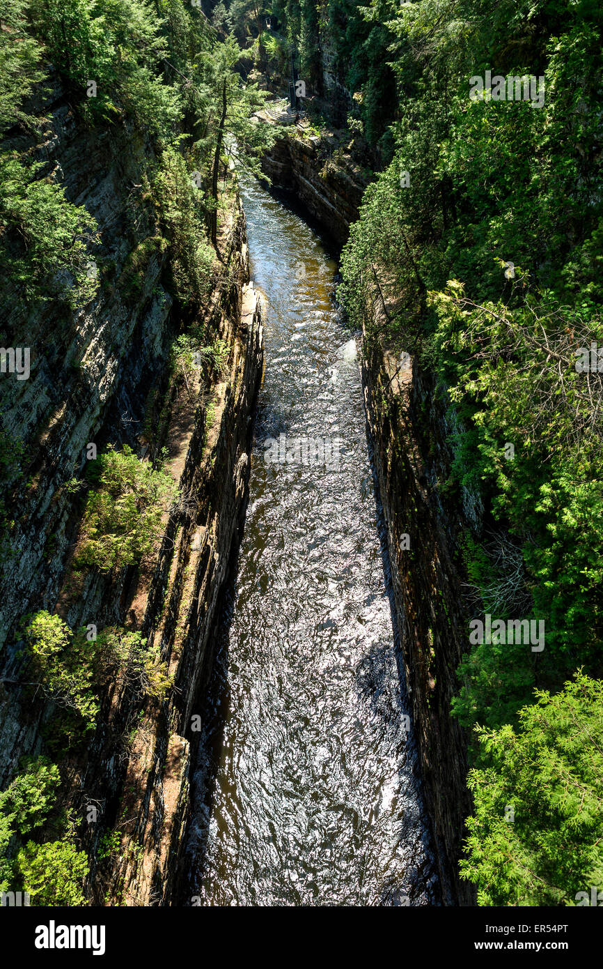 Scenic view of Ausable Chasm gorge along Ausable River Stock Photo