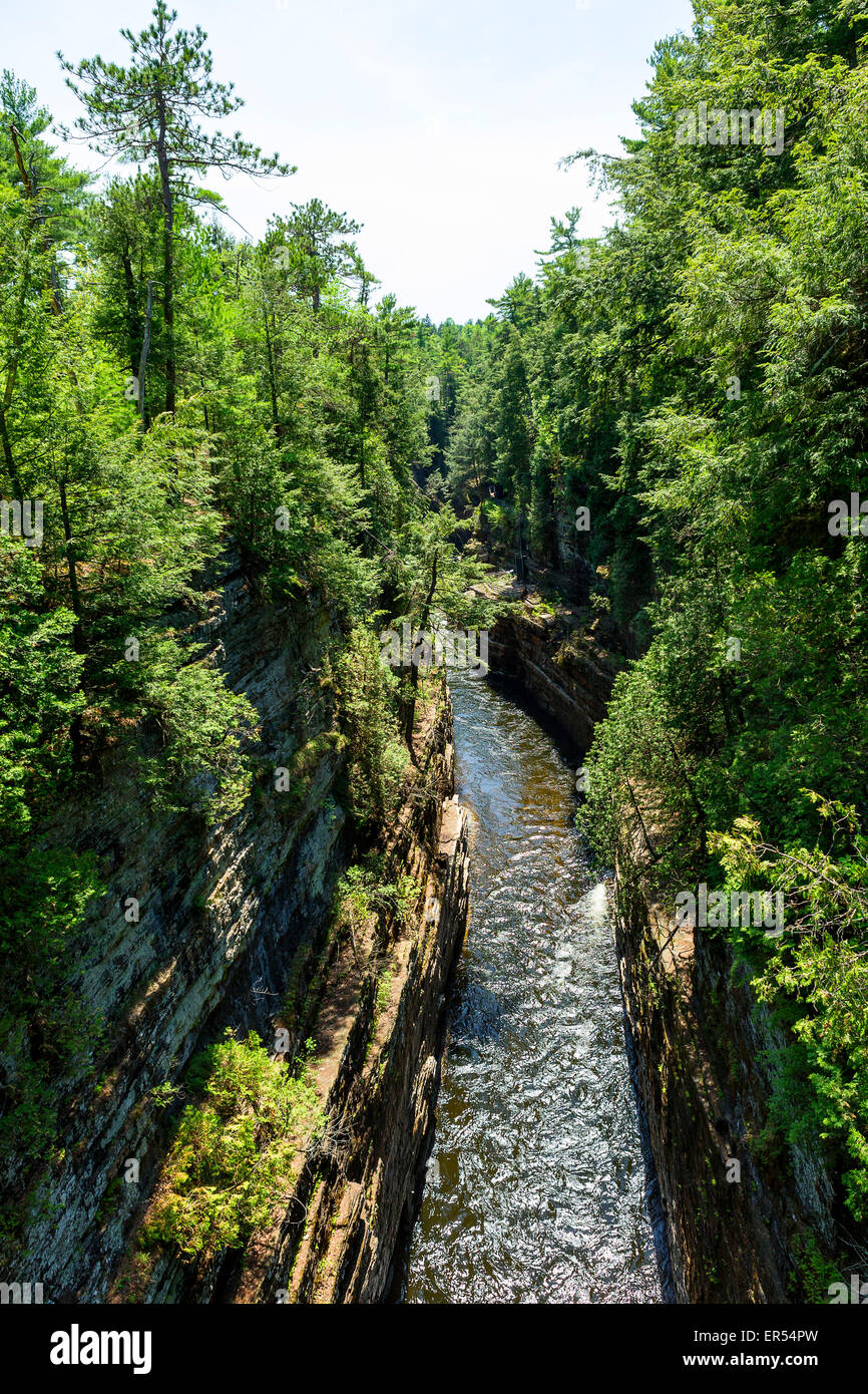 Scenic view of Ausable Chasm gorge along Ausable River Stock Photo