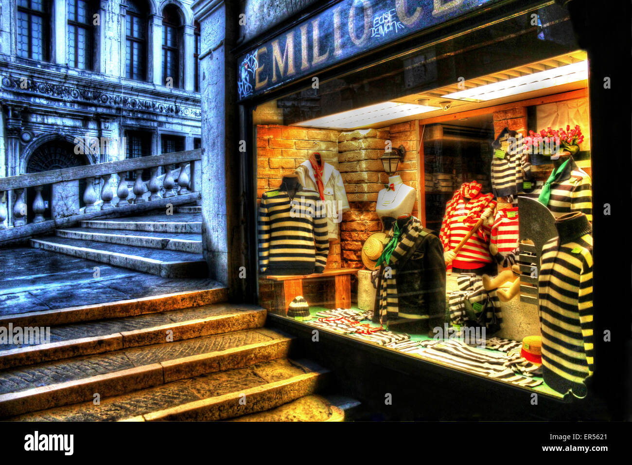 Emilio Ceccato. Historic and traditional shop for all Gondoliers to buy uniform. Stock Photo