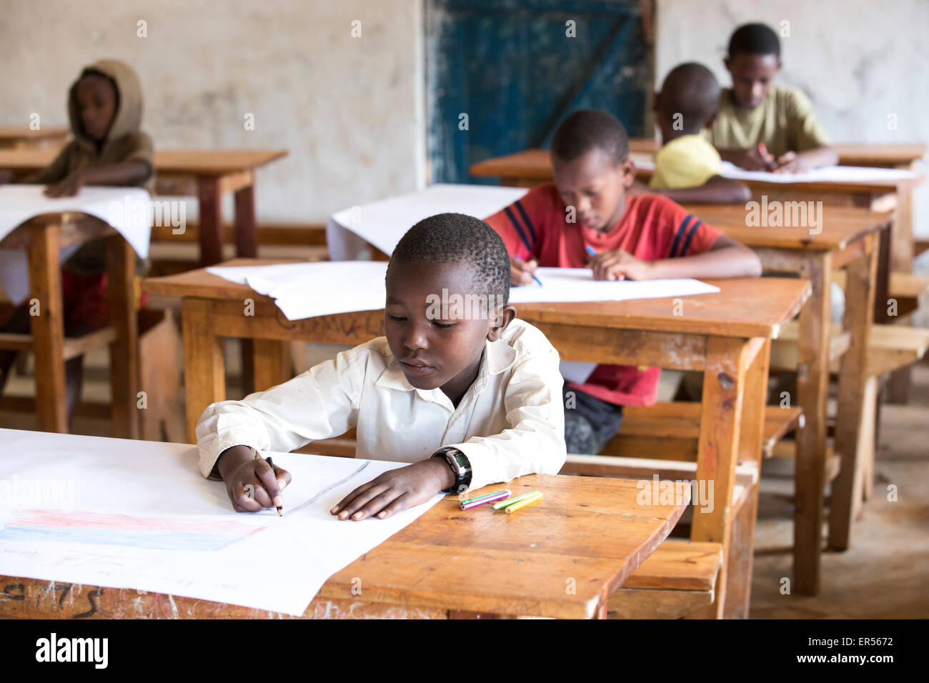 students at Kiziba Refugee Camp Stock Photo Alamy