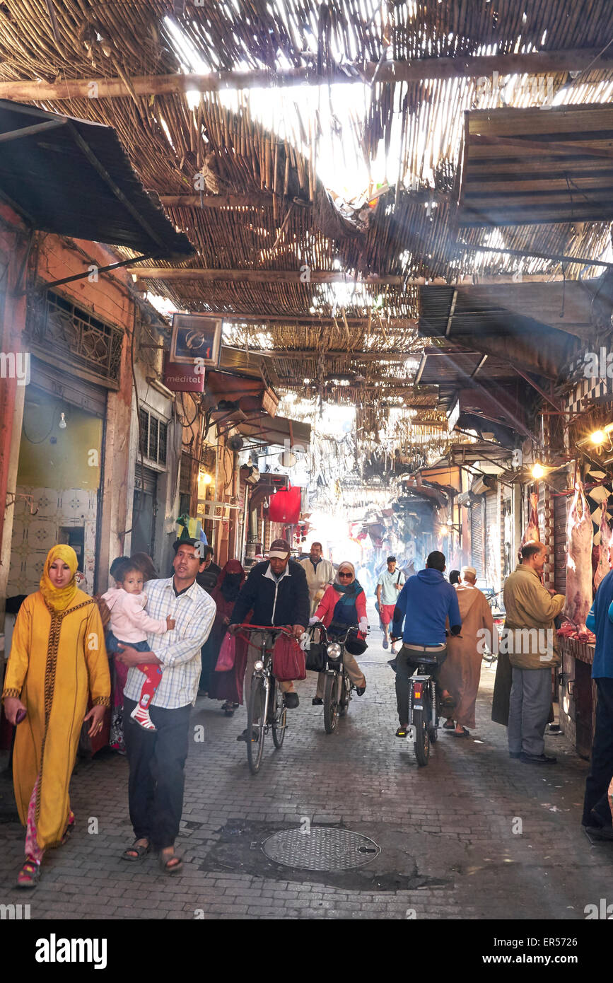 The sunlight braking though in the marrakech, medina Stock Photo