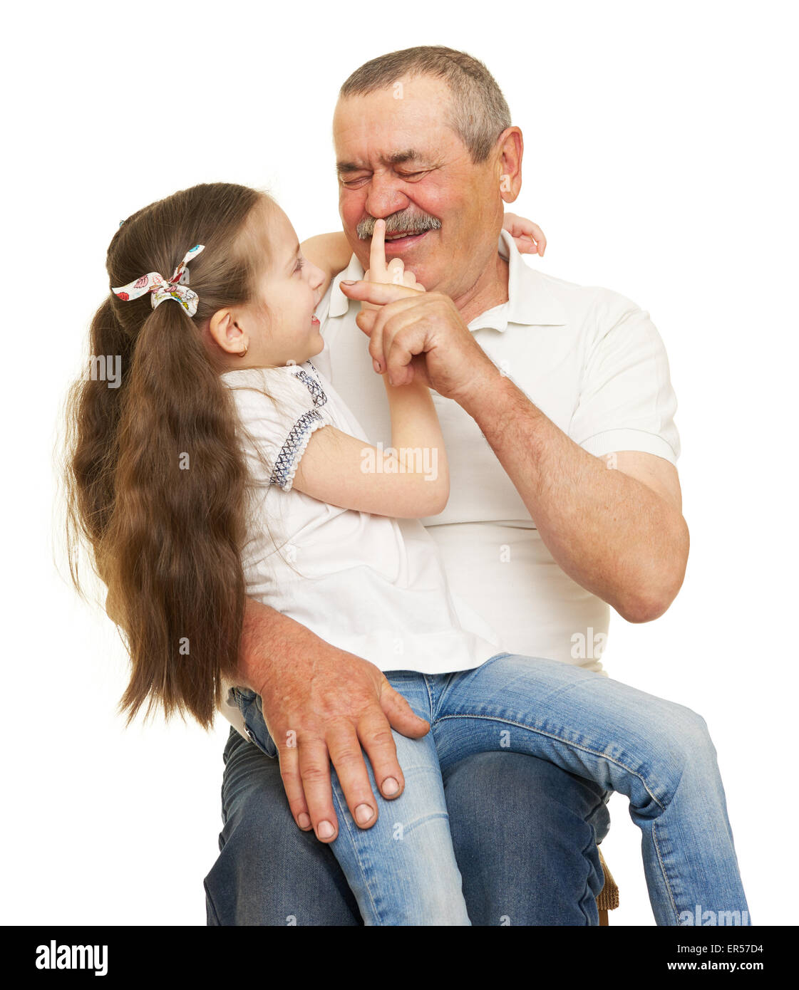 Grandfather and grandchildren portrait studio shoot Stock Photo - Alamy