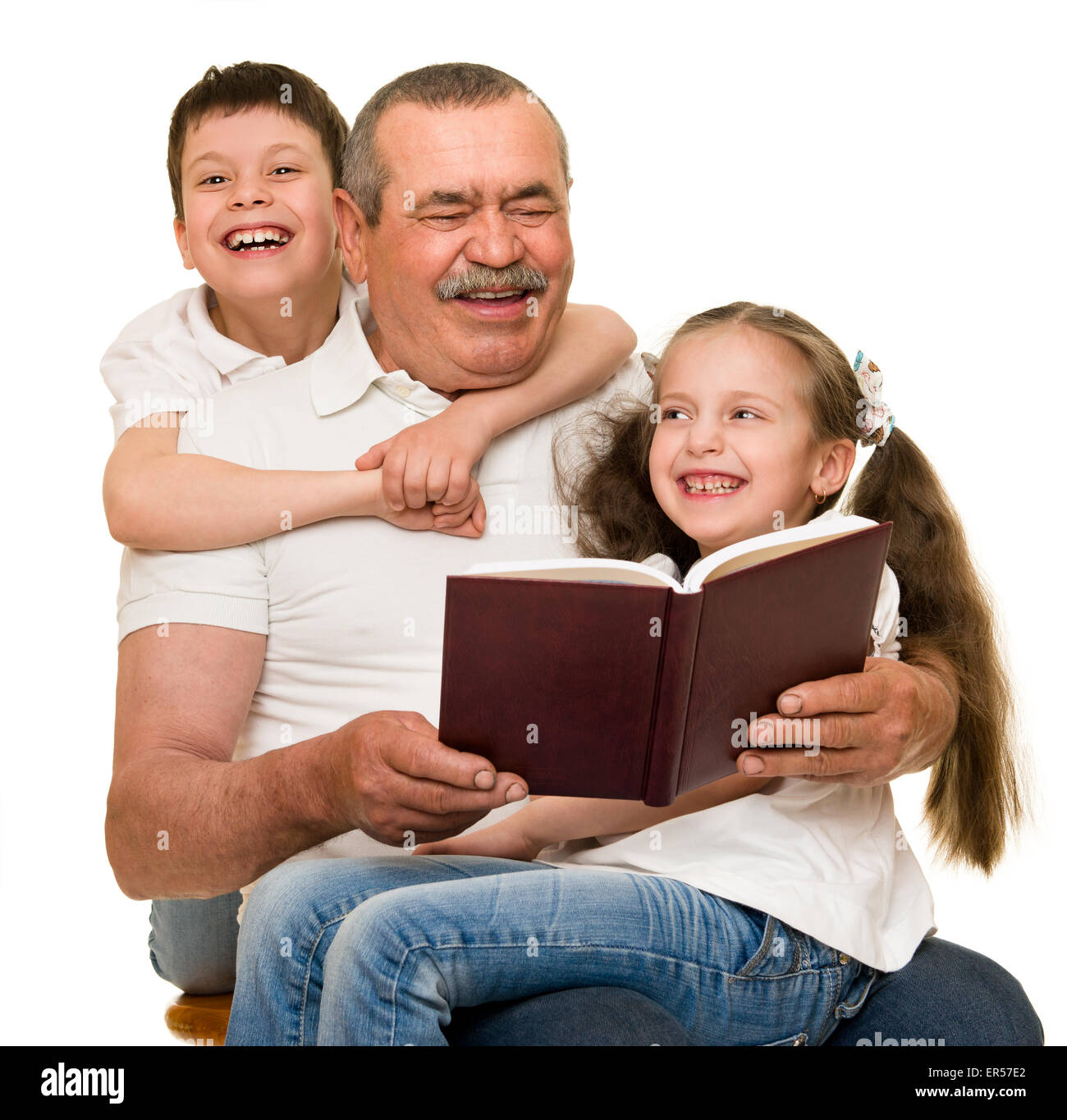 Grandfather and grandchildren portrait Stock Photo - Alamy