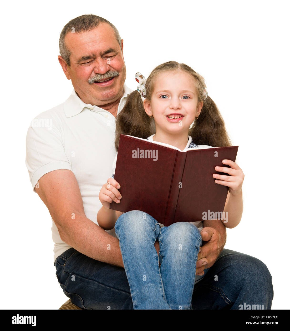 Grandfather and grandchildren portrait studio shoot Stock Photo - Alamy