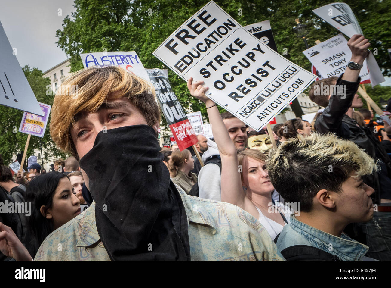 London, UK. 27th May, 2015. Anti-Tory Protests Following the State Opening of Parliament Credit: Guy Corbishley/Alamy Live News Stock Photo