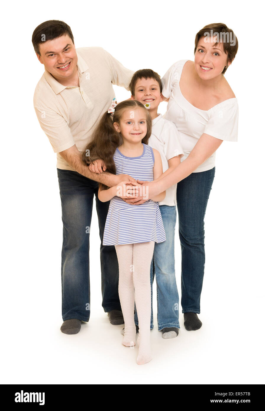 happy family on white Stock Photo - Alamy