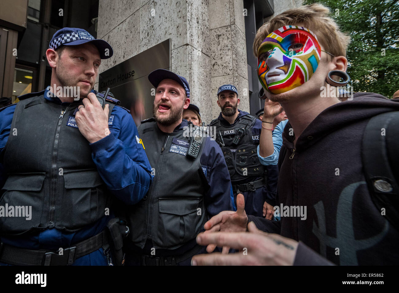 London, UK. 27th May, 2015. Anti-Tory Protests Following the State Opening of Parliament Credit:  Guy Corbishley/Alamy Live News Stock Photo