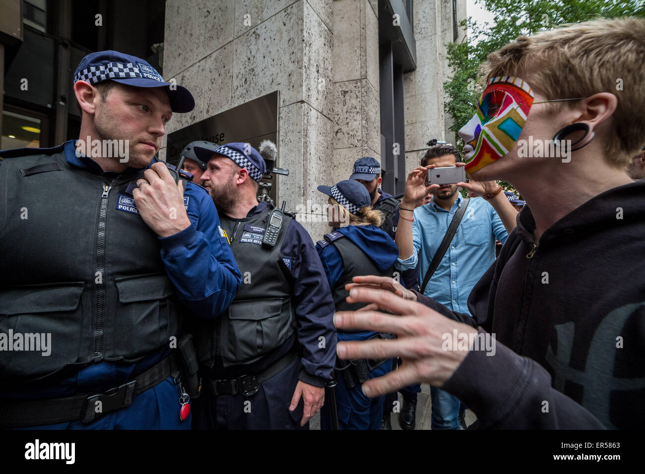 London, UK. 27th May, 2015. Anti-Tory Protests Following the State Opening of Parliament Credit:  Guy Corbishley/Alamy Live News Stock Photo