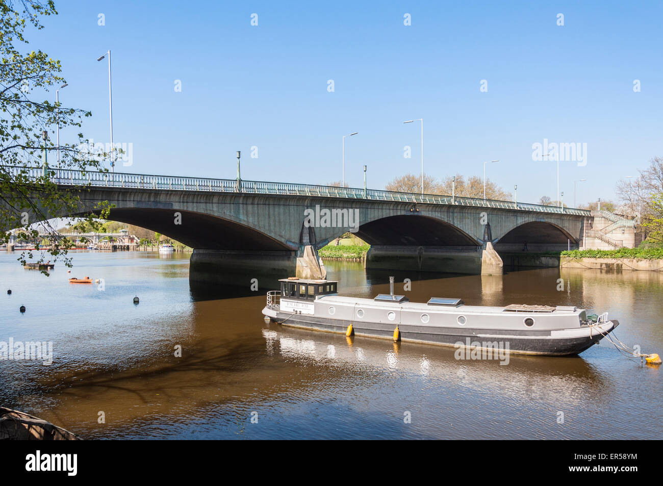 Twickenham Bridge across River Thames, Twickenham, Borough of Richmond upon Thames, Greater London, England, United Kingdom Stock Photo