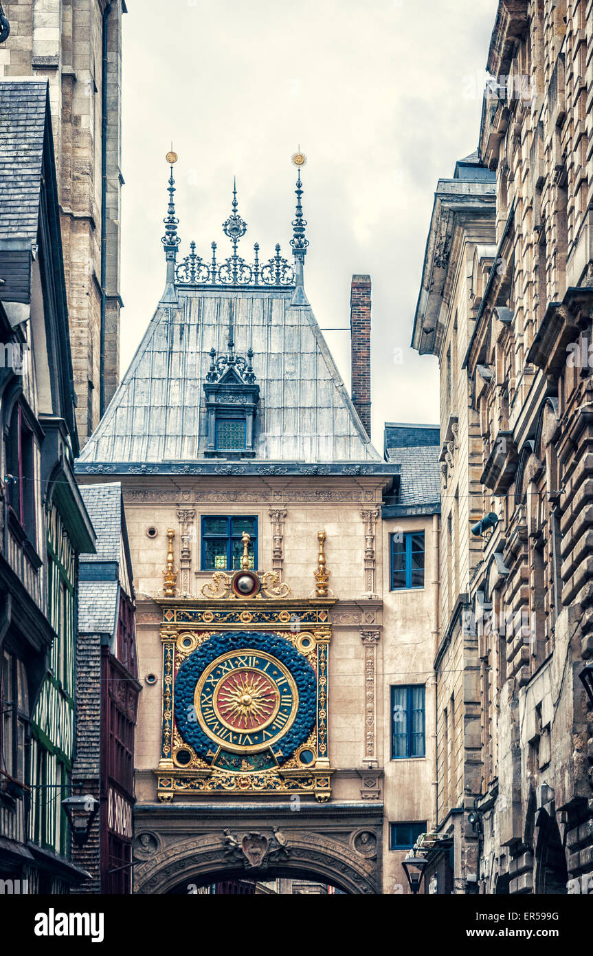 Gros Horloge of Rouen Stock Photo
