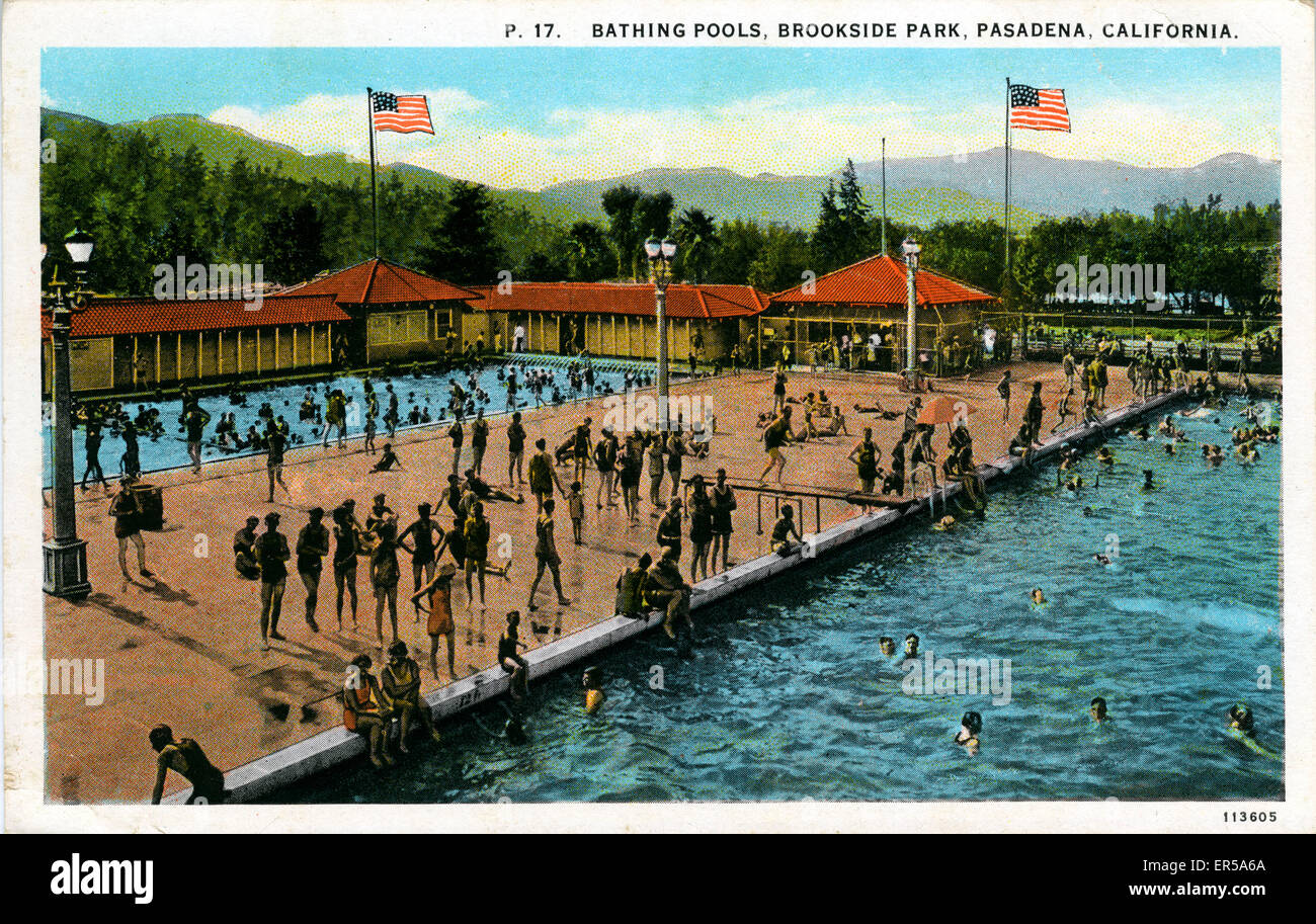 Bathing Pools, Brookside Park, Pasadena, California, USA.  1950s Stock Photo