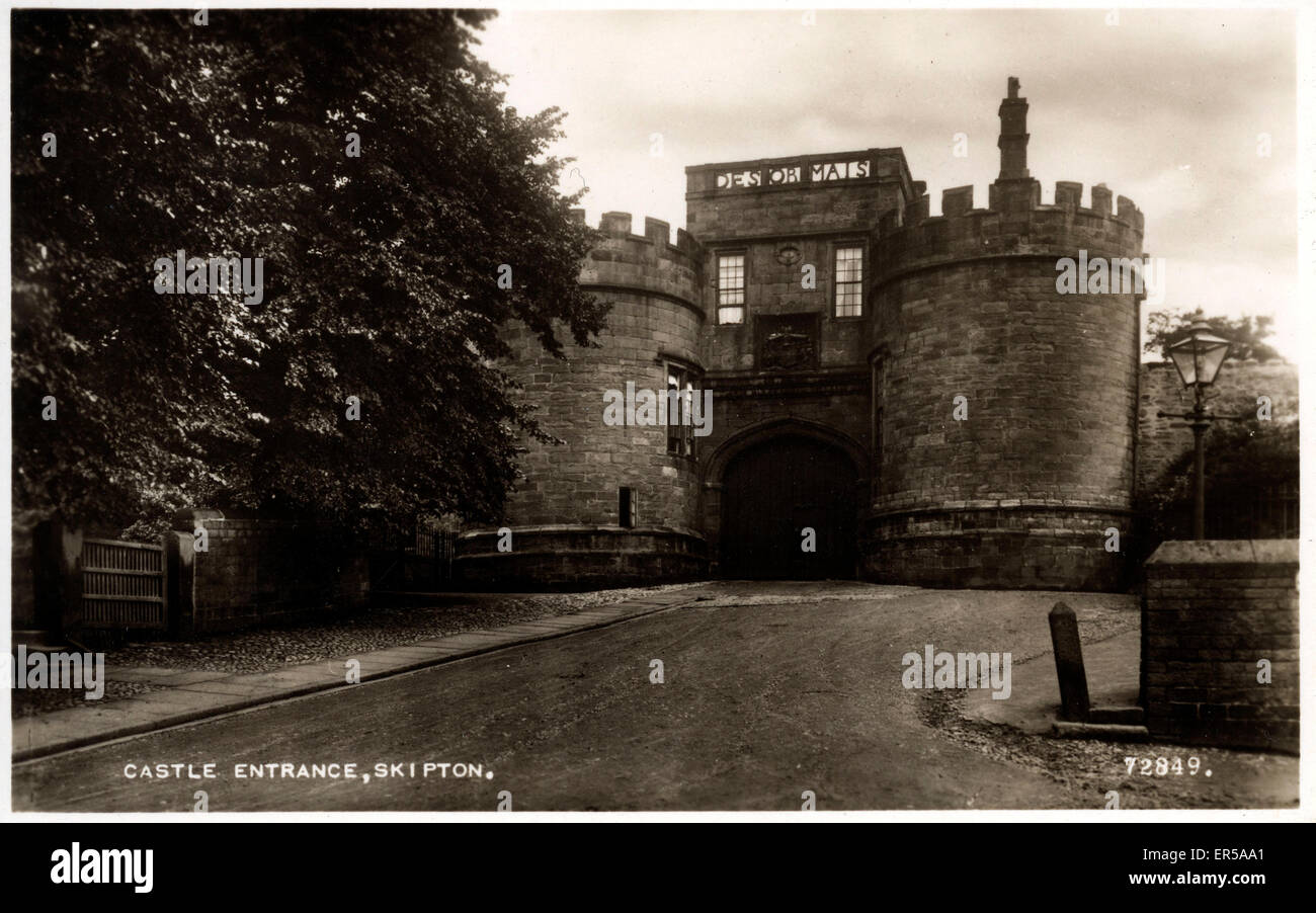 Castle Entrance, Skipton, Yorkshire Stock Photo