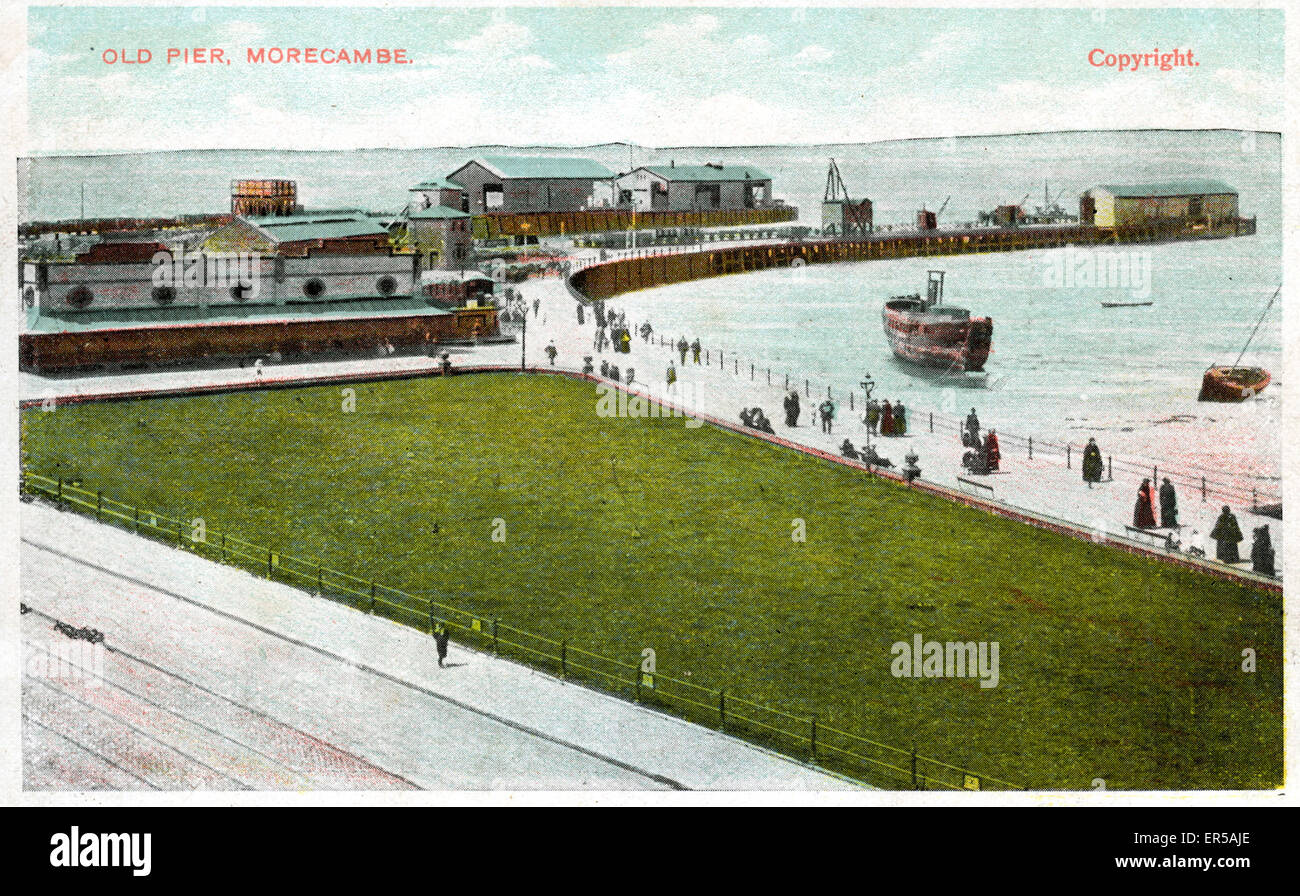 Old Pier, Morecambe, Lancashire, England.  1910s Stock Photo