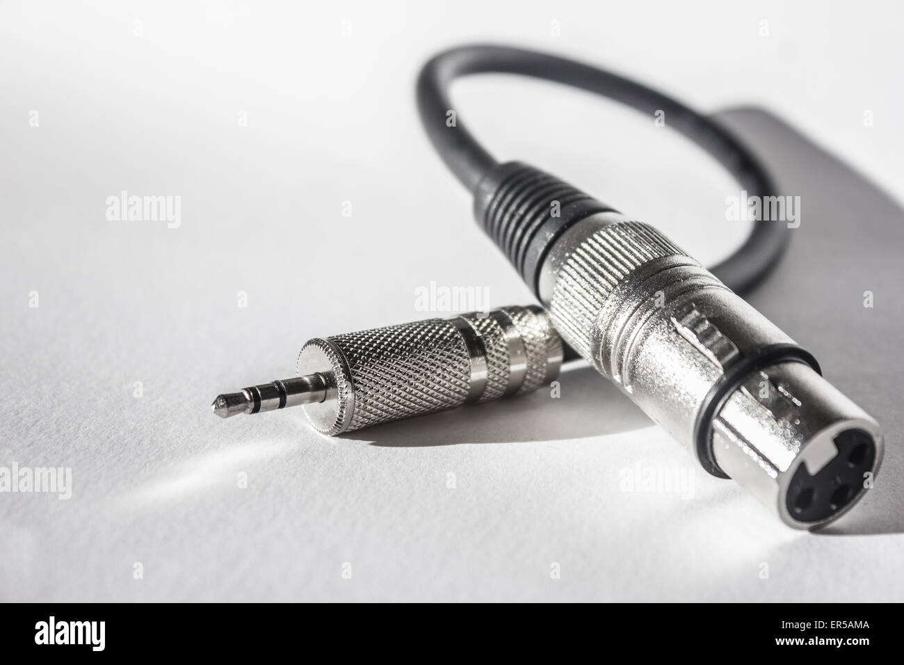 XLR cables and connections details. Poster background Stock Photo - Alamy