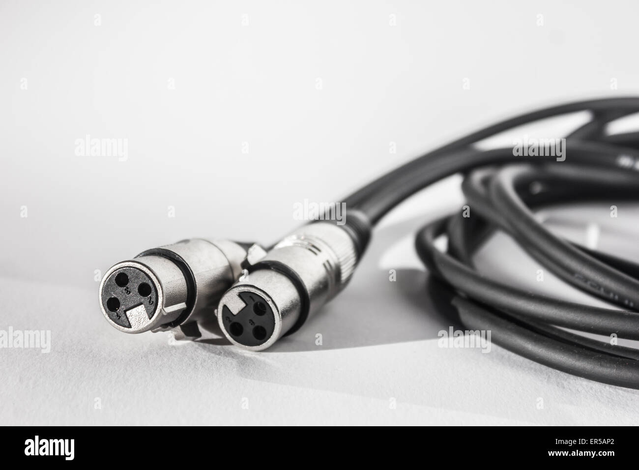 XLR cables and connections details. Poster background Stock Photo - Alamy