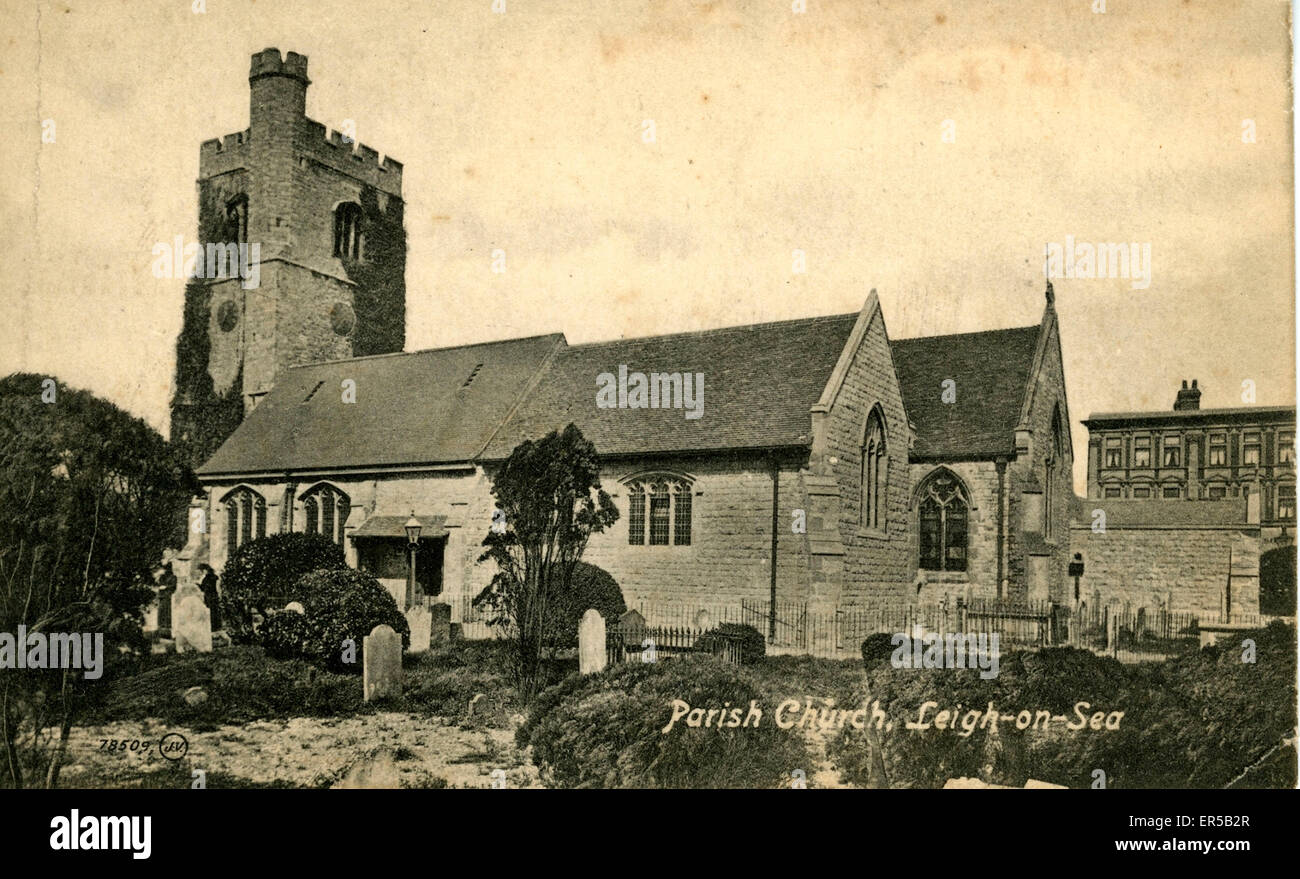 Parish Church, LeighonSea, SouthendonSea, Essex, England. 1910s