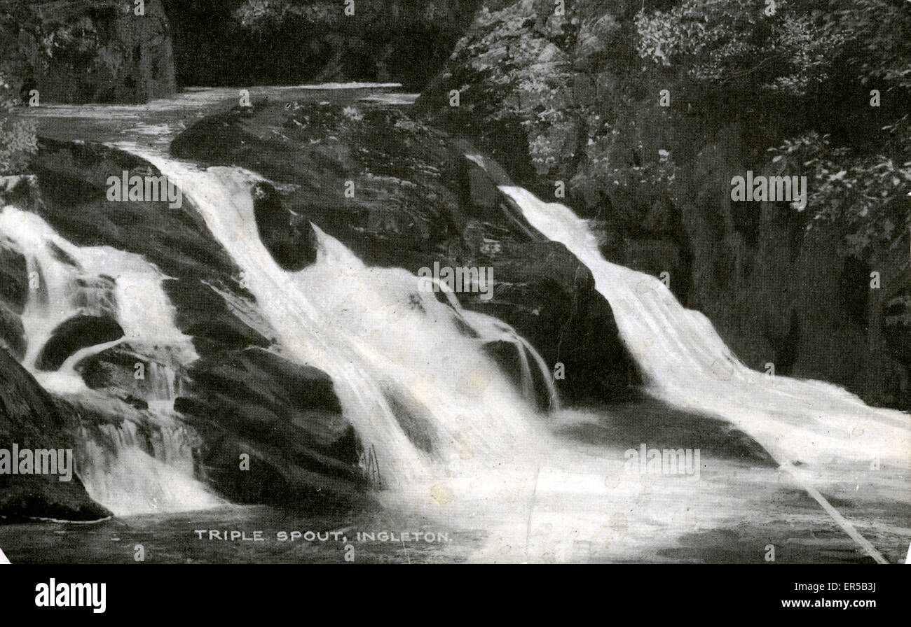 Triple Spout Falls, Ingleton, Yorkshire Stock Photo