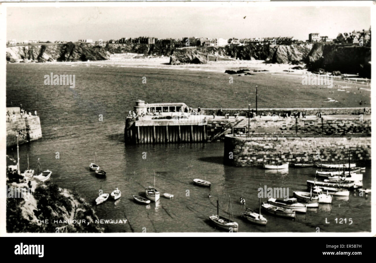 The Harbour, Newquay, Cornwall, England.  1950s Stock Photo