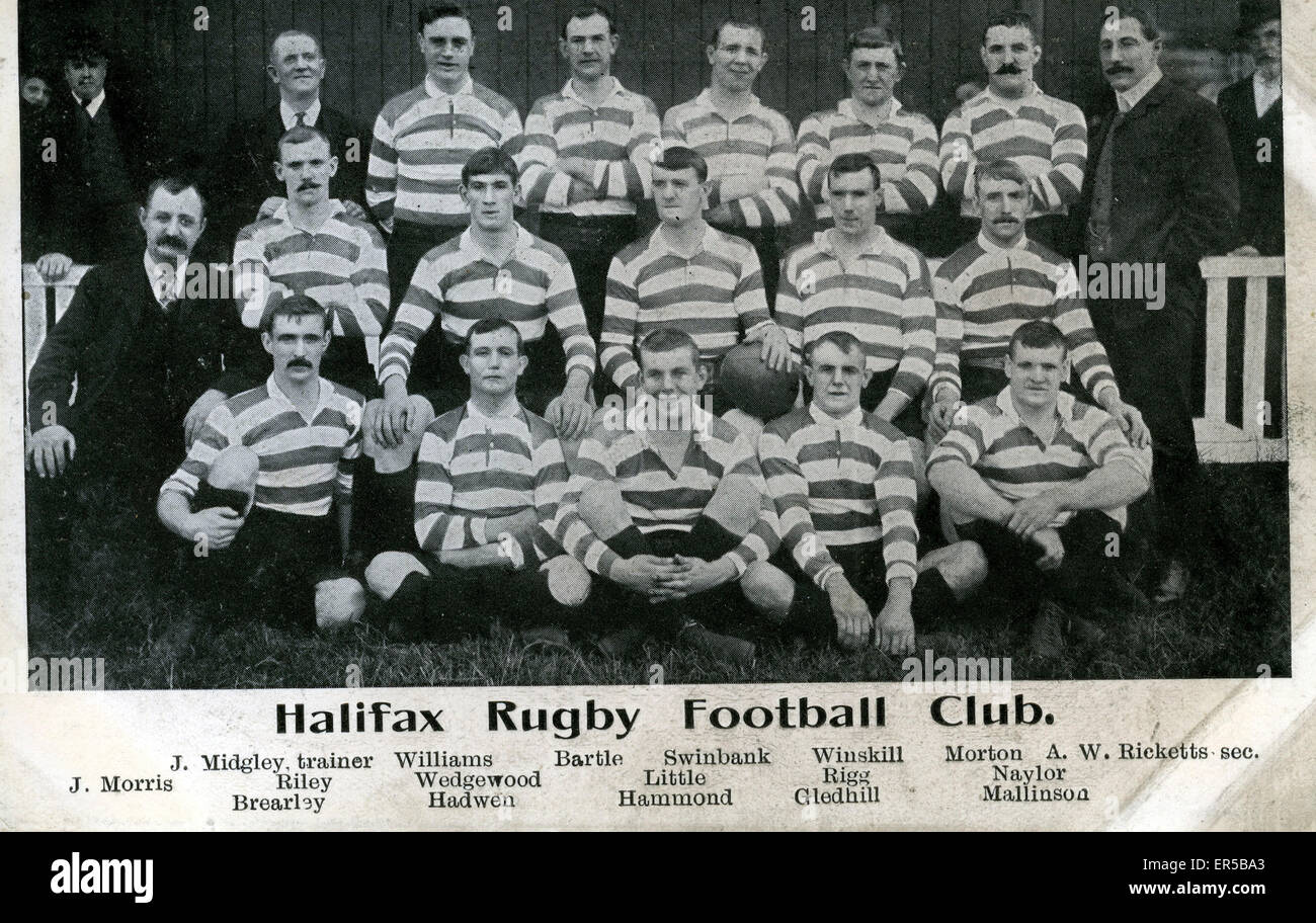 The Team, Halifax Rugby Football Club, Yorkshire, England. 1910s Stock