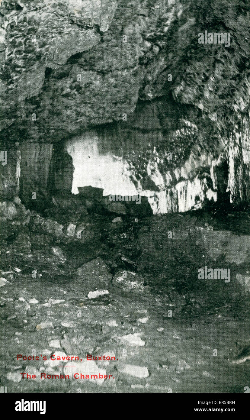 Poole's Cavern, Buxton, near ChapelenleFrith, Derbyshire, England. Showing the Roman Chamber