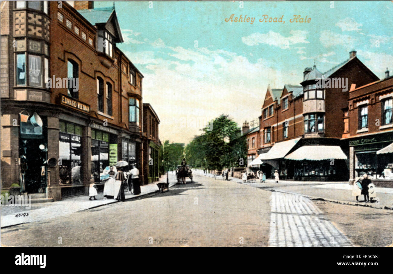 Ashley Road, Hale, Altrincham, Lancashire, England. 1900s Stock Photo