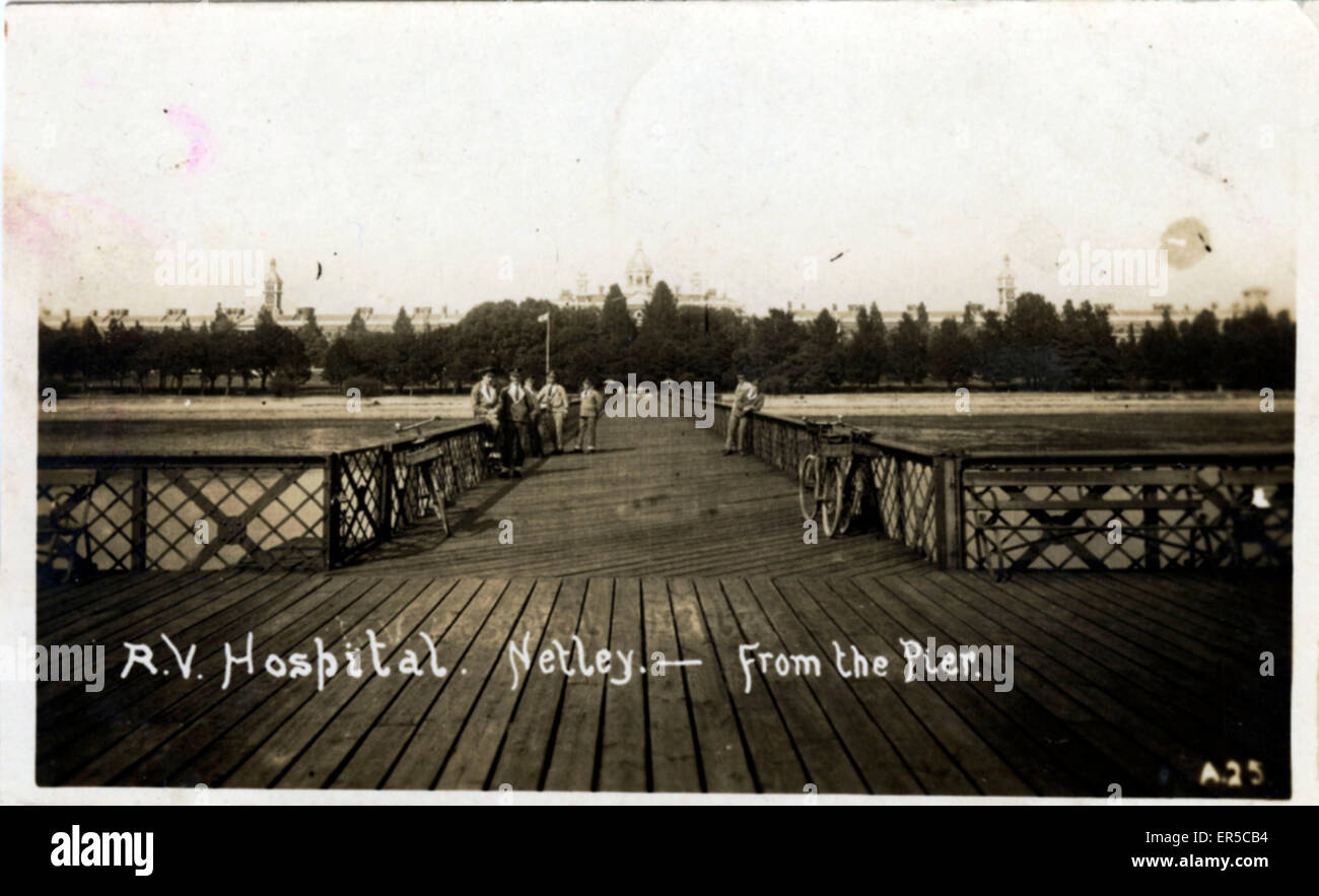 Royal Victoria Hospital, Netley, Southampton, near Sholing, Hampshire, England. View from the pier  1910s Stock Photo