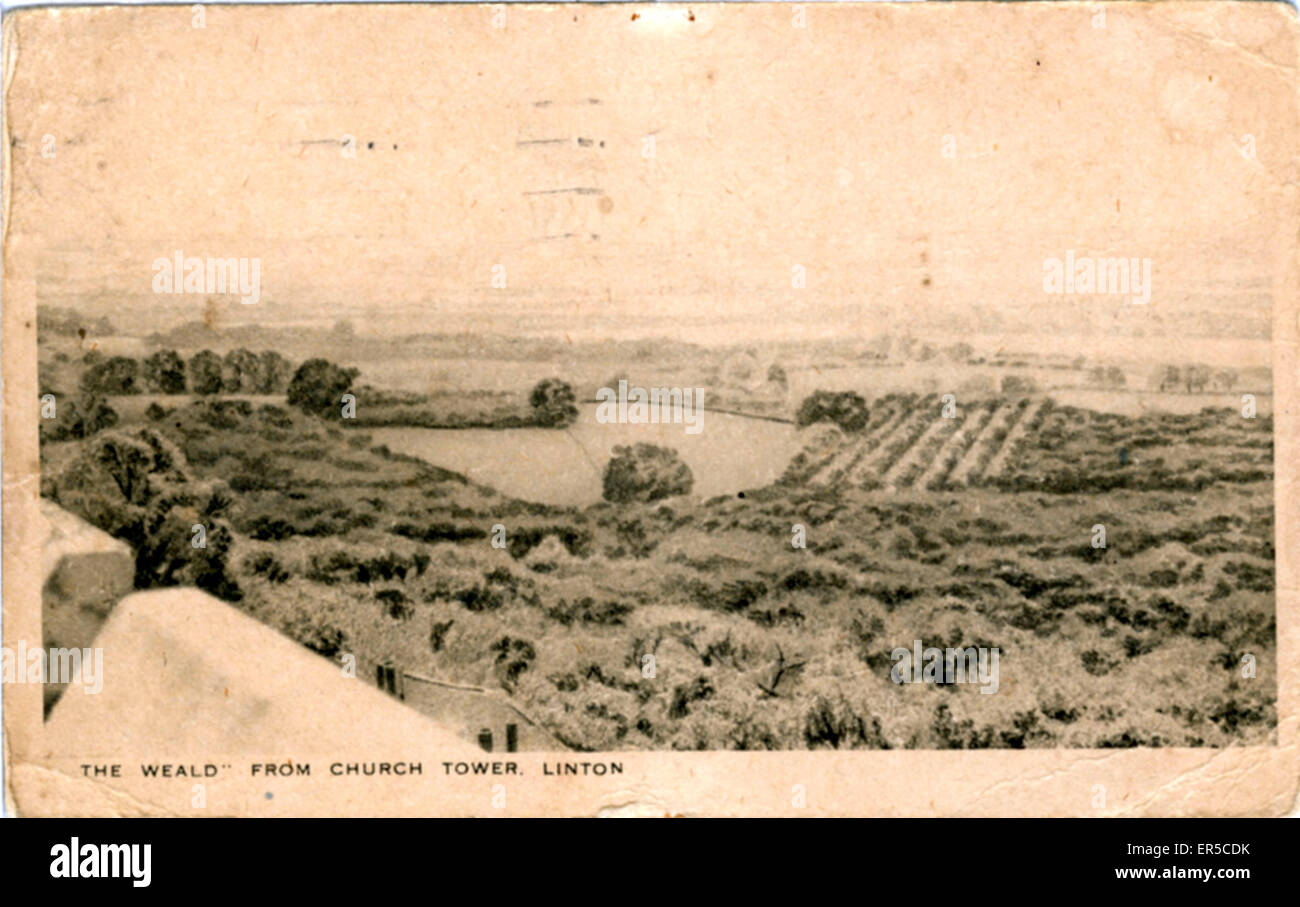 The Weald, Linton, Maidstone, near Coxheath, Kent, England. View from