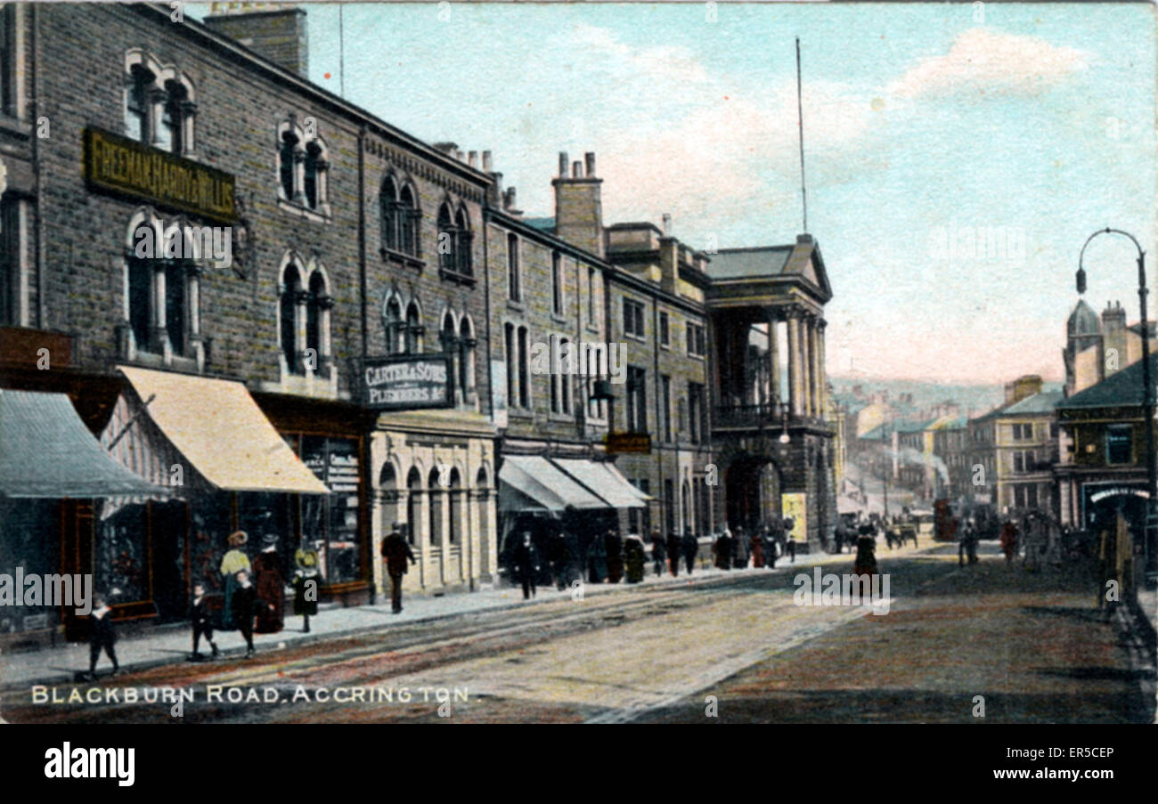 Blackburn Road, Accrington, Lancashire, England. 1900s Stock Photo Alamy