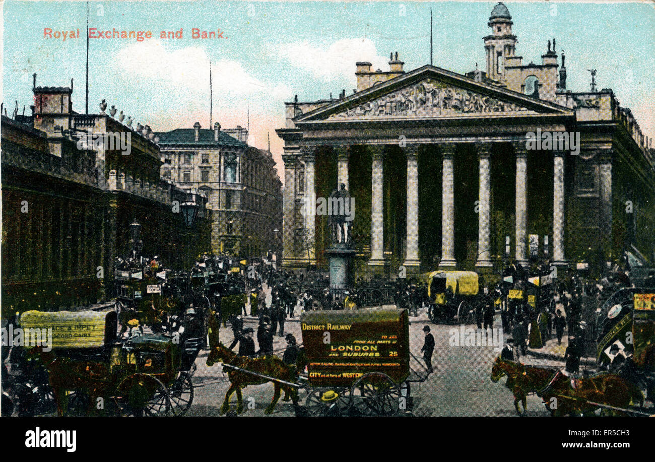 Cornhill, City of London, County of London, England. Showing the Royal