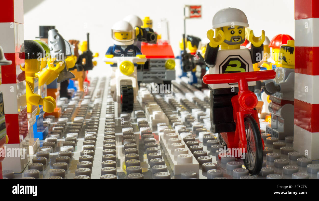 Lego cycle race Stock Photo