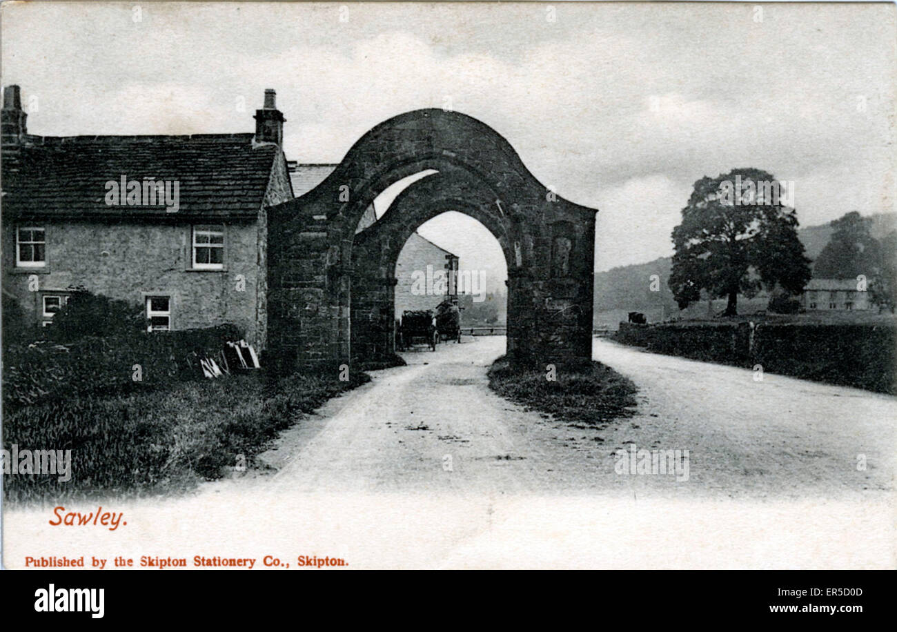 Abbey Gateway, Sawley, Yorkshire Stock Photo