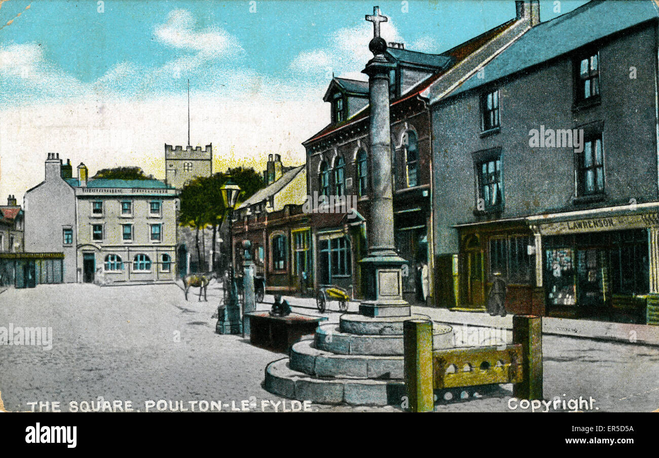 The Square, Poulton Le Fylde, Preston, Lancashire, England. 1906 Stock