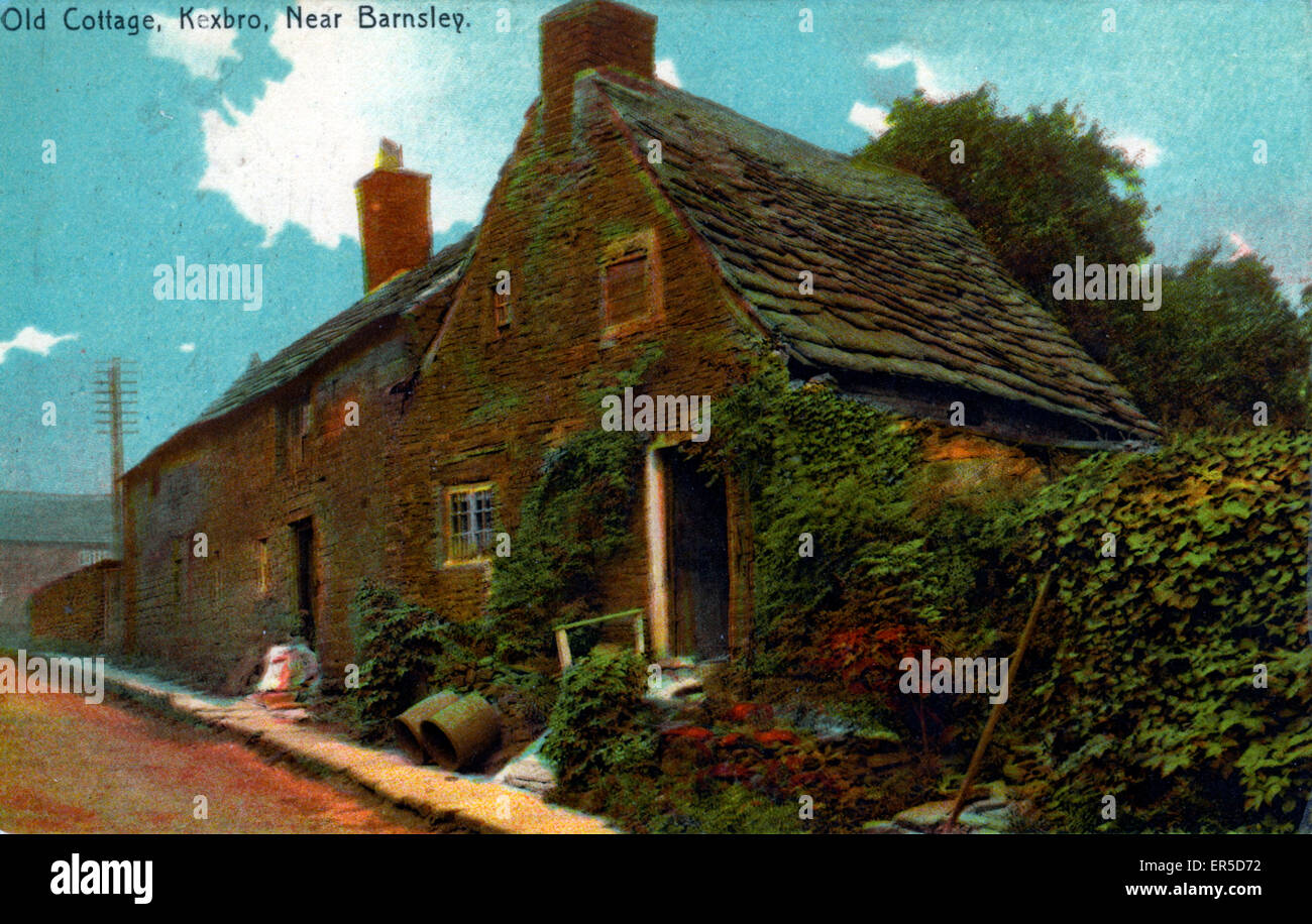 Old Cottage, Kexborough, Barnsley, Yorkshire, England. 1908 Stock Photo