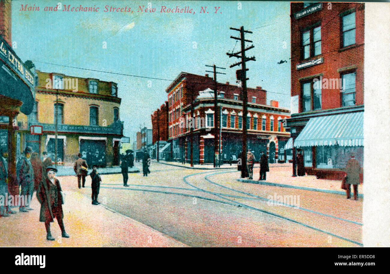 Main & Mechanic Streets, New Rochelle, New York Stock Photo Alamy