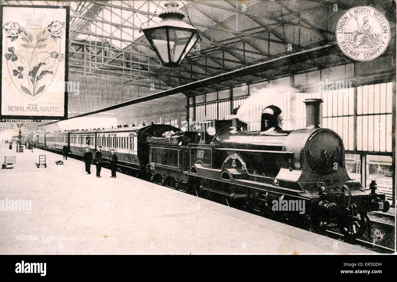 Rugby Station, Rugby, Warwickshire, England. London &amp; North Western Railway  1910s Stock Photo