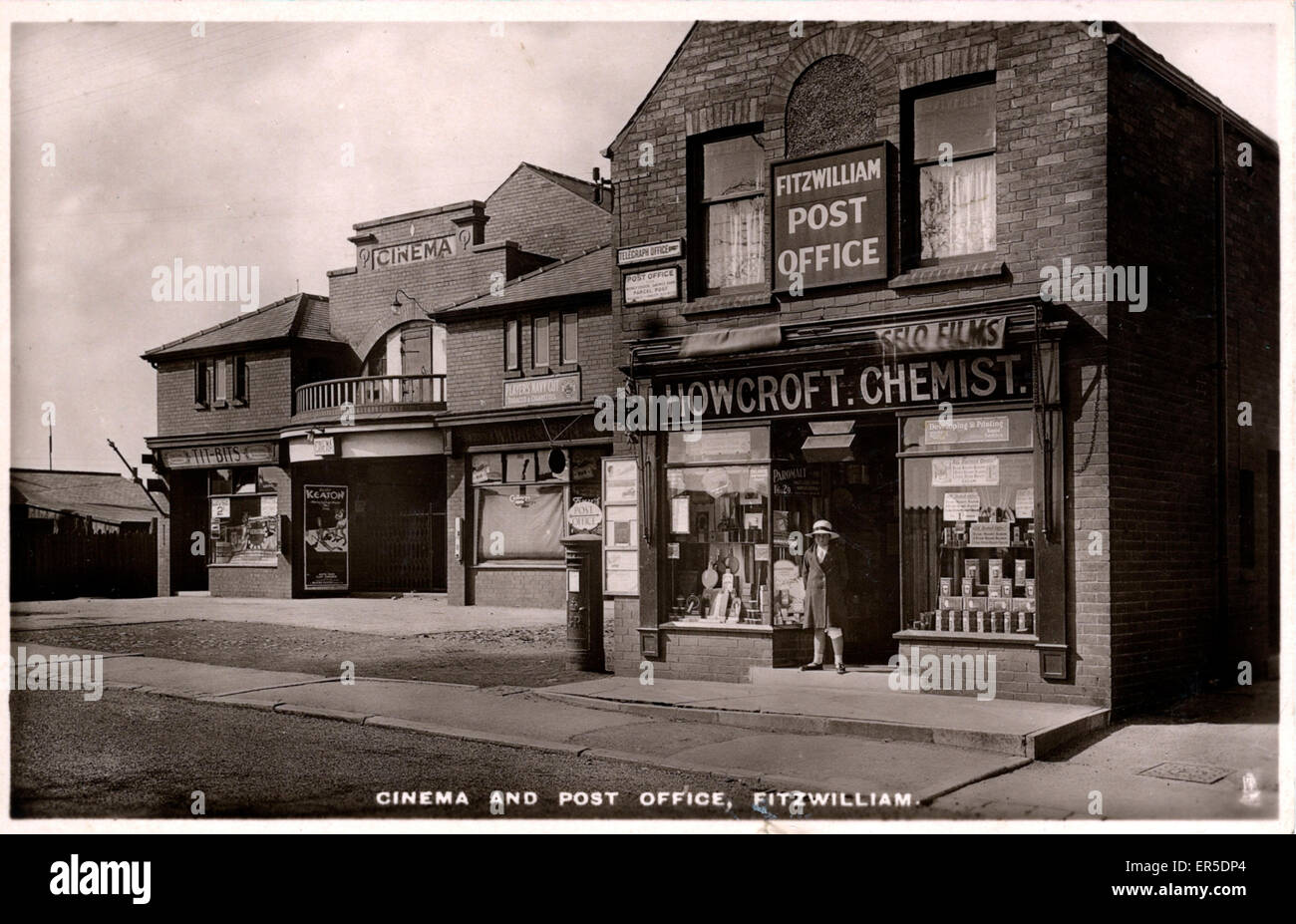 Cinema & Post Office, Fitzwilliam, Yorkshire Stock Photo Alamy