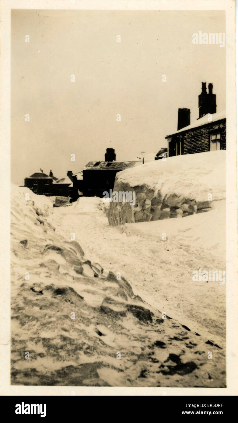 Houses in the Snow, Heath Hill, Shropshire Stock Photo