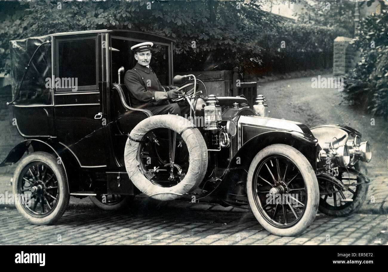 Renault Vintage Car, England. Driver Leslie Alexander 1910s Stock Photo ...