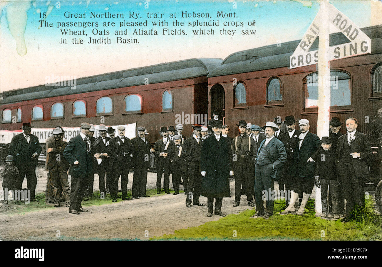 Great Northern Railroad, Hobson, Montana Stock Photo