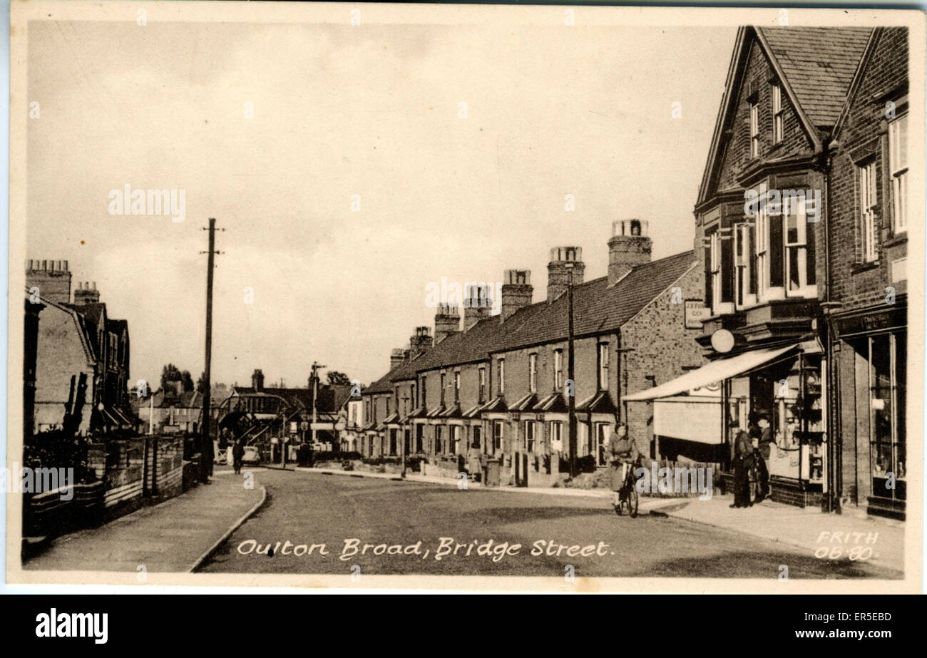 Bridge Street, Oulton Broad, near Lowestoft, Suffolk, England.  1920s Stock Photo